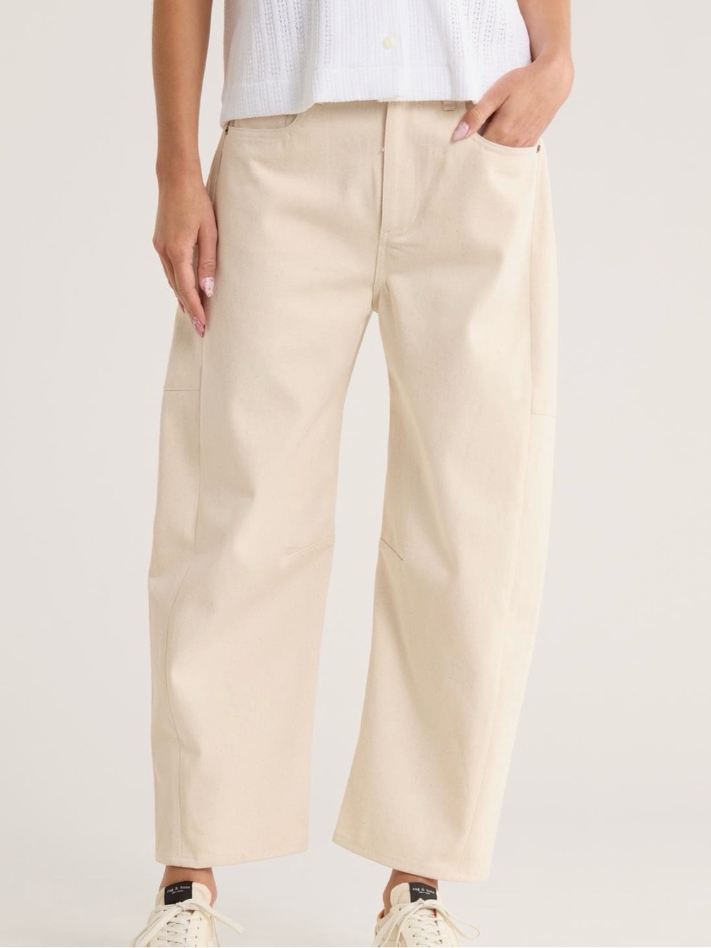 Rag & Bone Xander Barrel Leg Jeans in Ecru